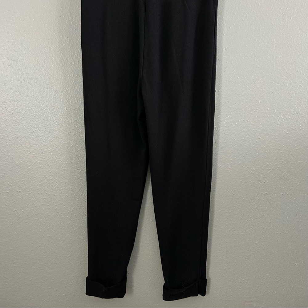 Bebe Black Silver Rhinestone Bling Spellout Logo Jumpsuit Size XS Y2K - Picture 8 of 10